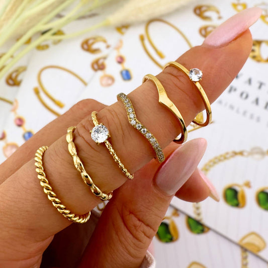 Finger Ring, 18K Gold Plated Steel