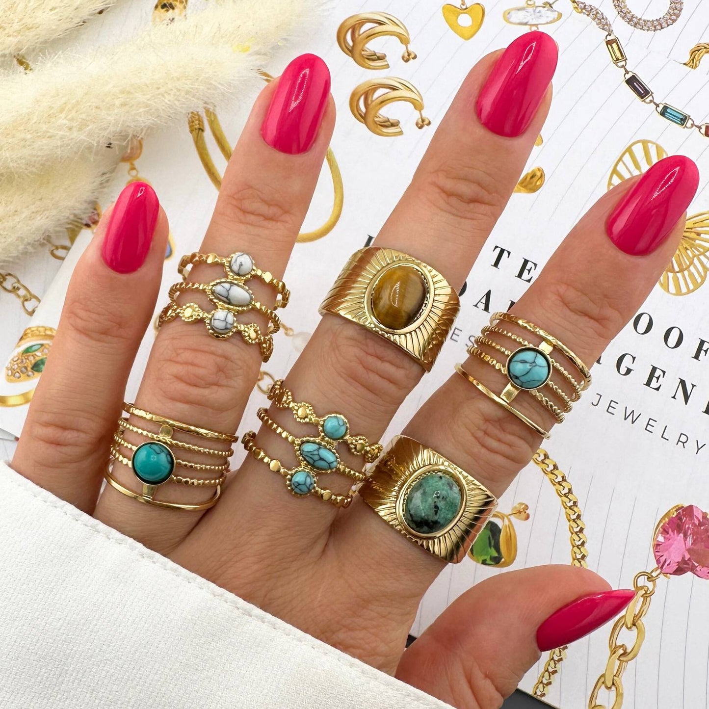 Finger Ring, 18K Gold Plated Steel