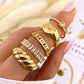 Heart Finger Ring, 18K Gold Plated Steel