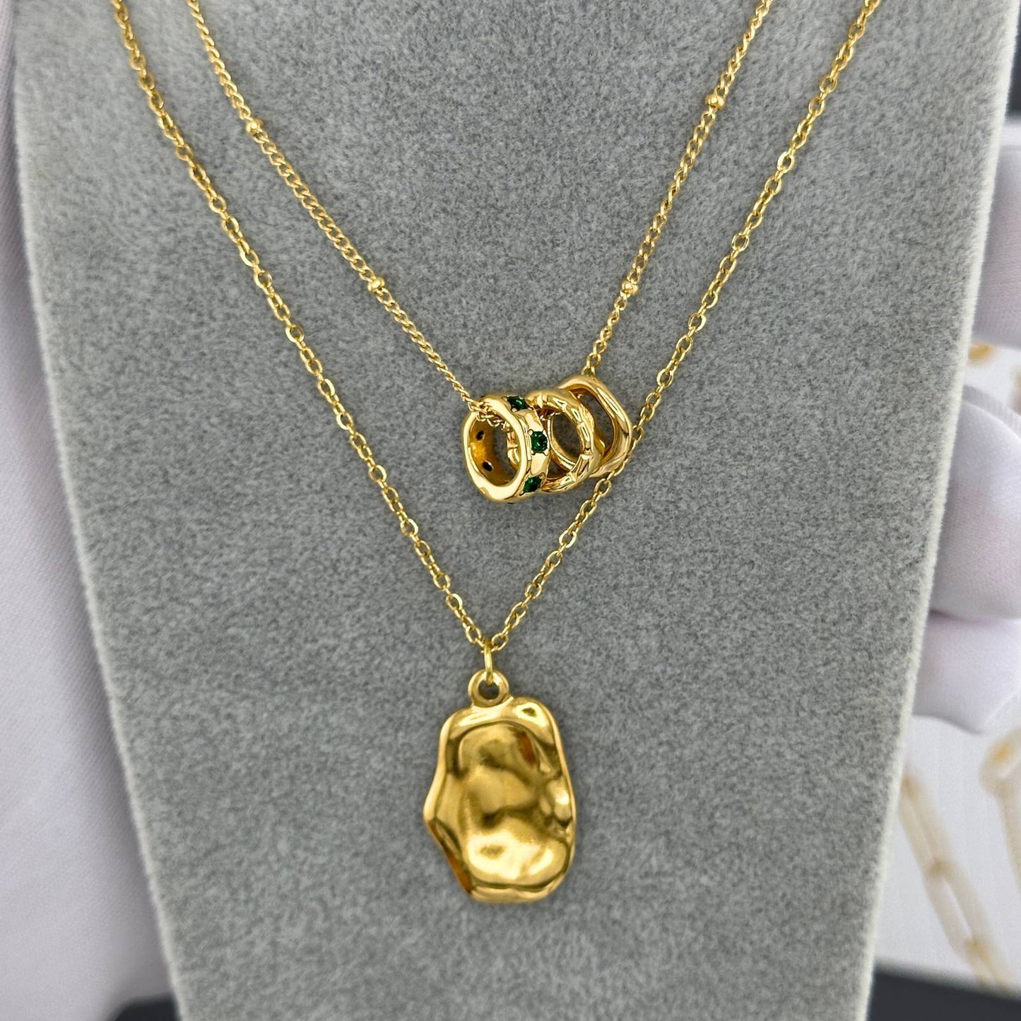 Necklace, 18K Gold Plated Steel