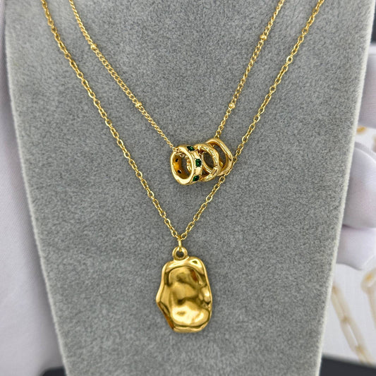 Necklace, 18K Gold Plated Steel