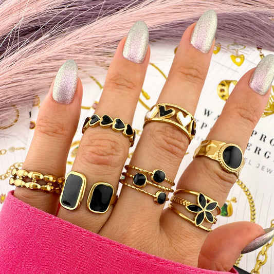 Finger Ring, 18K Gold Plated Steel
