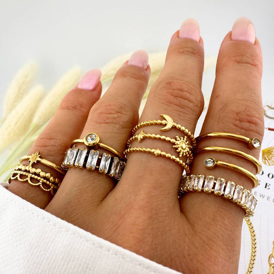 Finger Ring, 18K Gold Plated Steel