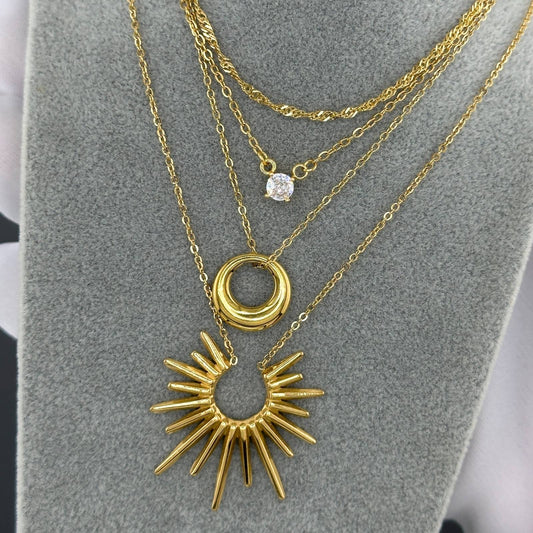 Necklace, 18K Gold Plated Steel