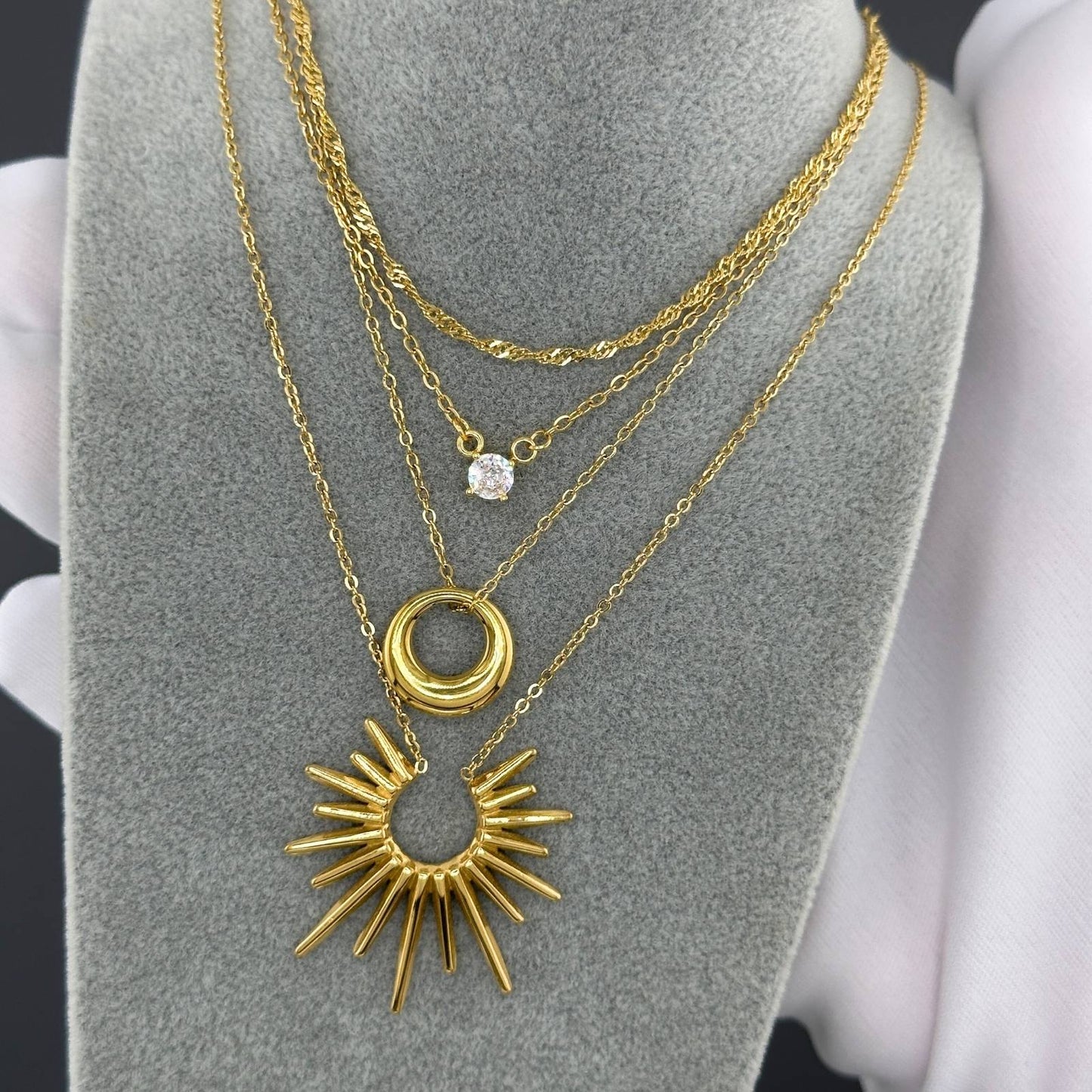 Necklace, 18K Gold Plated Steel