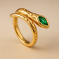 Snake Finger Ring. 18K Gold Plated Steel