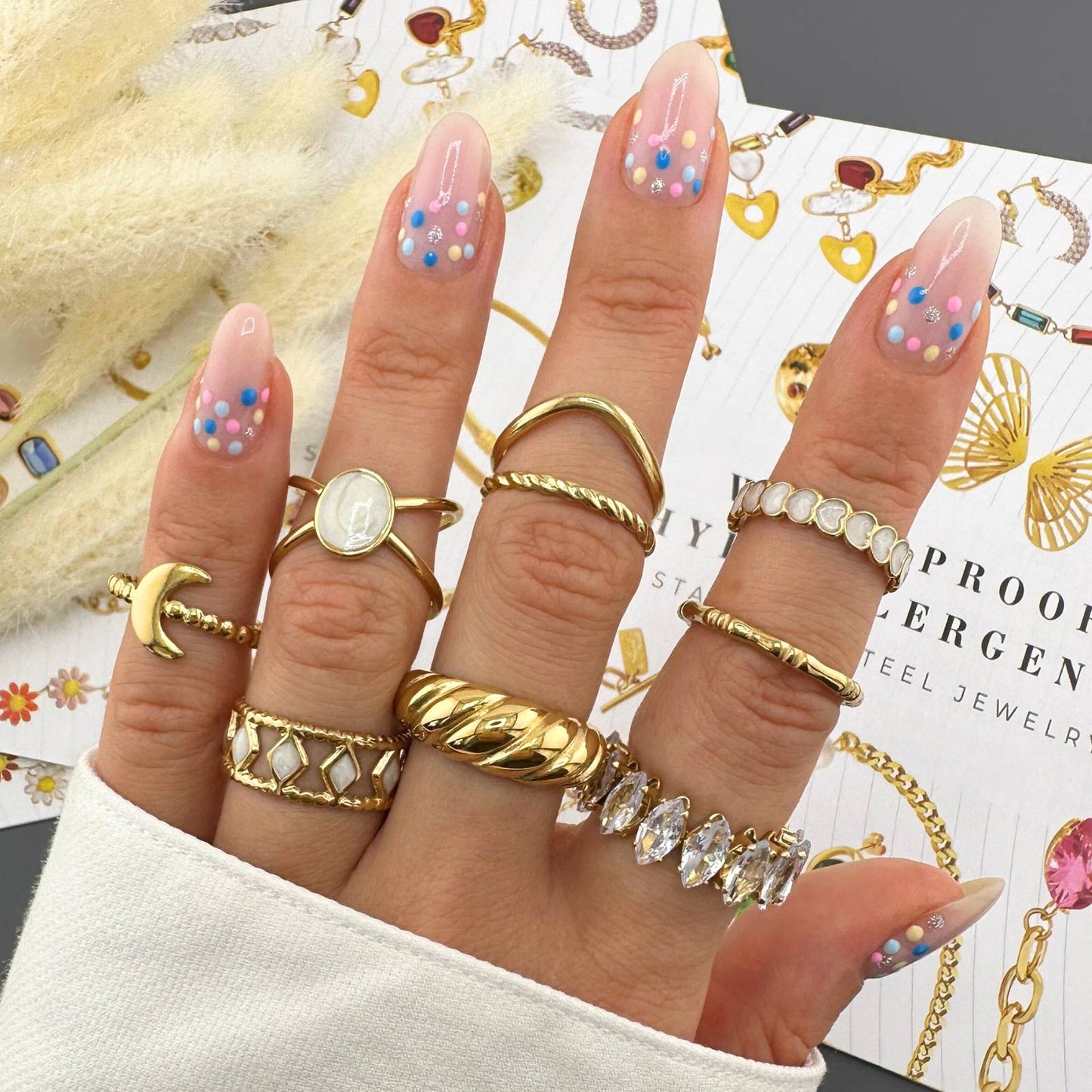 Finger Ring, 18K Gold Plated Steel
