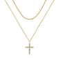 Crosses Necklace, 18K Gold Plated Steel