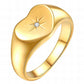 Heart Finger Ring, 18K Gold Plated Steel
