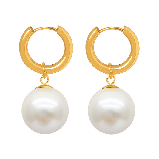 Earrings, 18K Gold Plated Steel