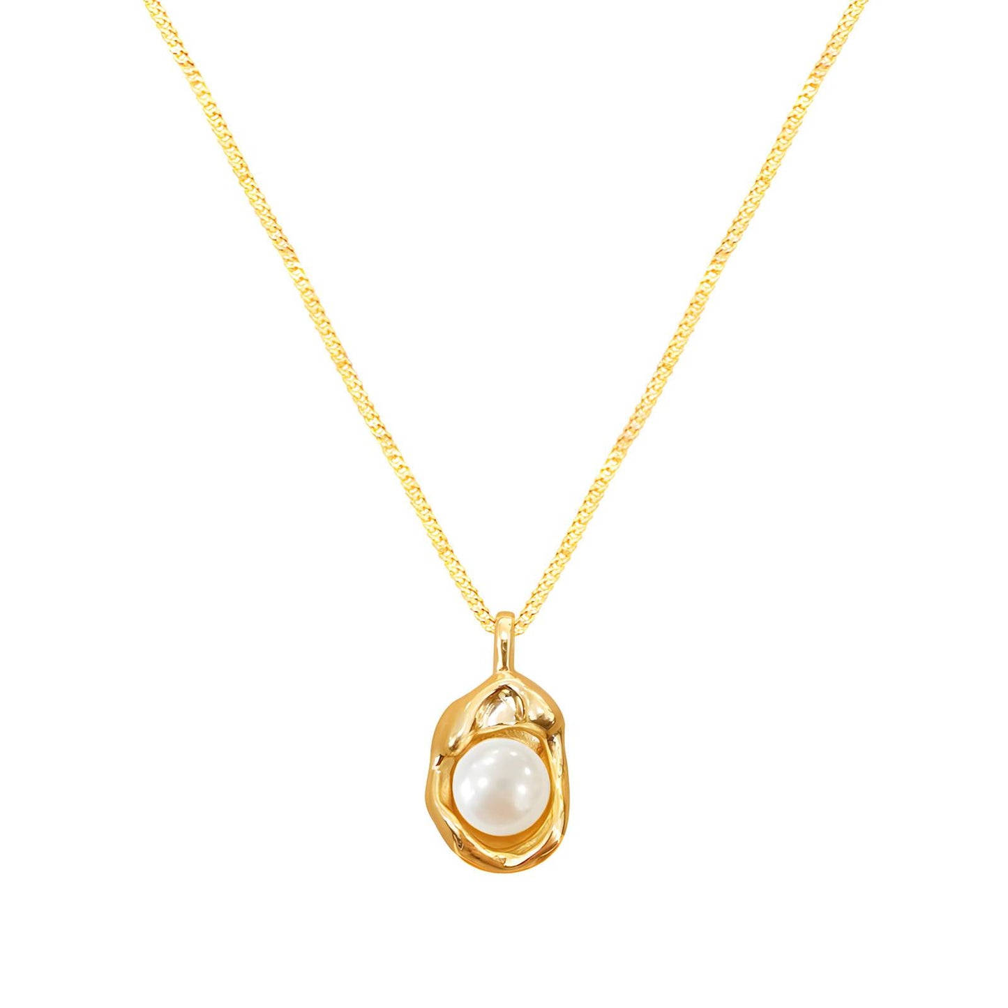Necklace, 18K Gold Plated Steel