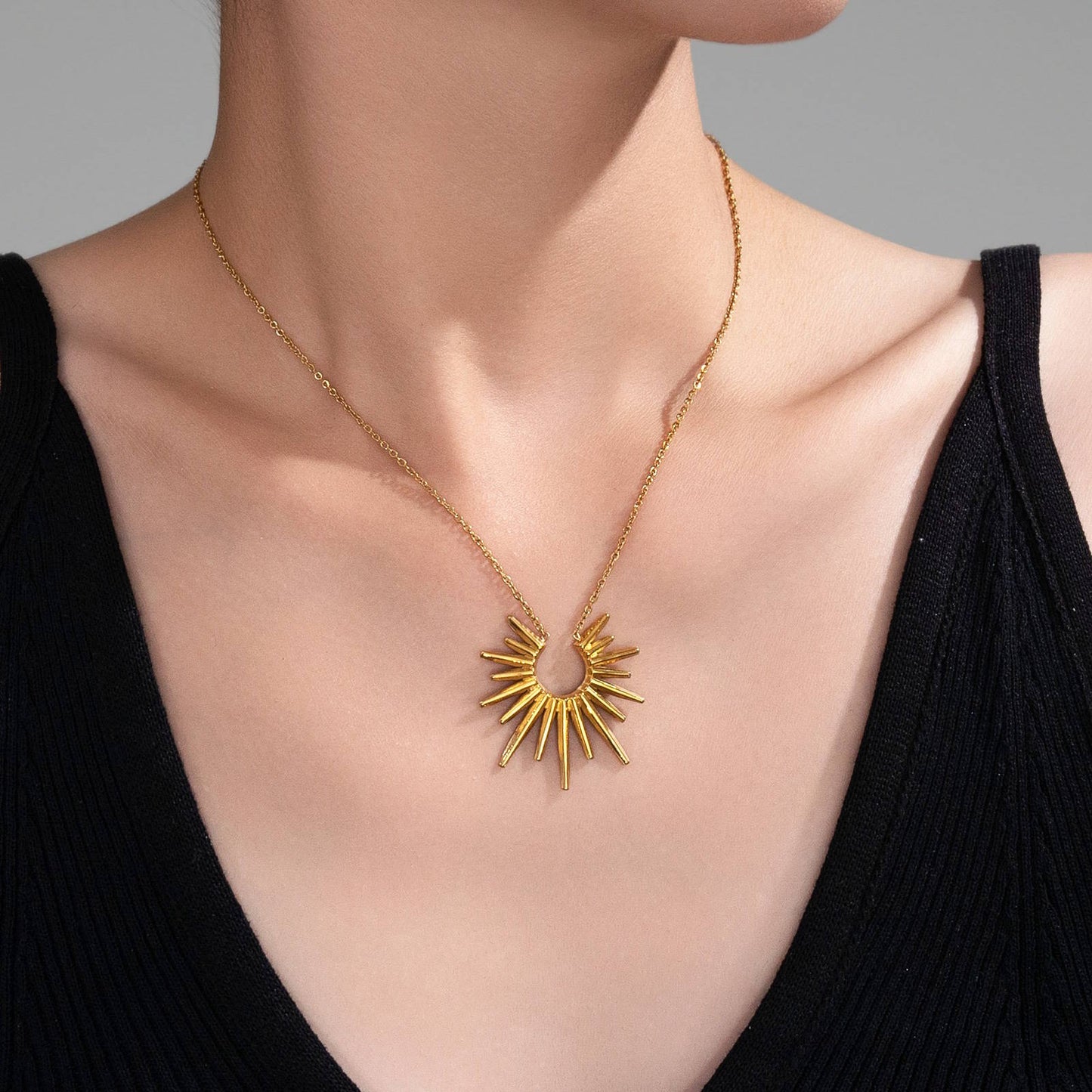 Necklace, 18K Gold Plated Steel