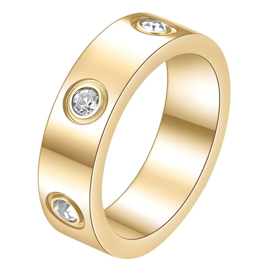 Finger Ring, 18K Gold Plated Steel