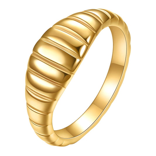 Finger Ring, 18K Gold Plated Steel