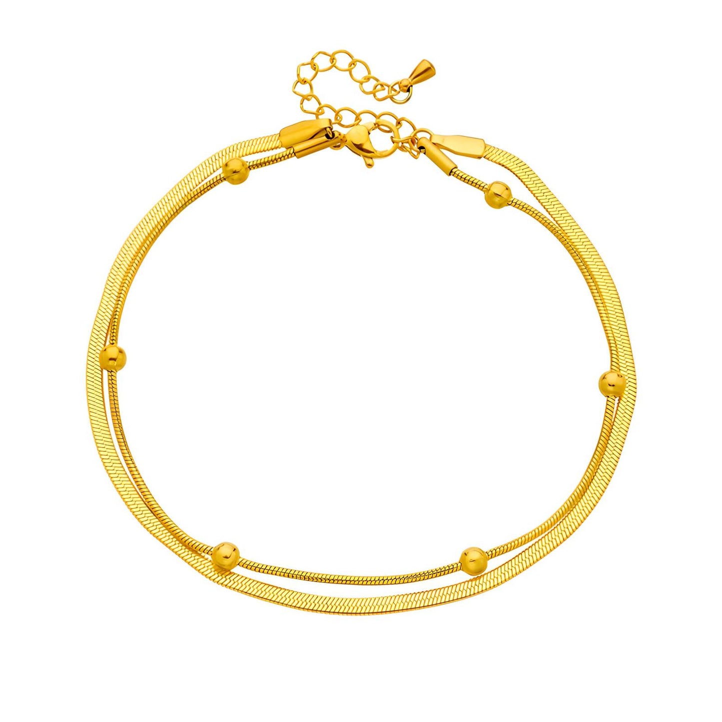 Anklet, 18K Gold Plated Steel