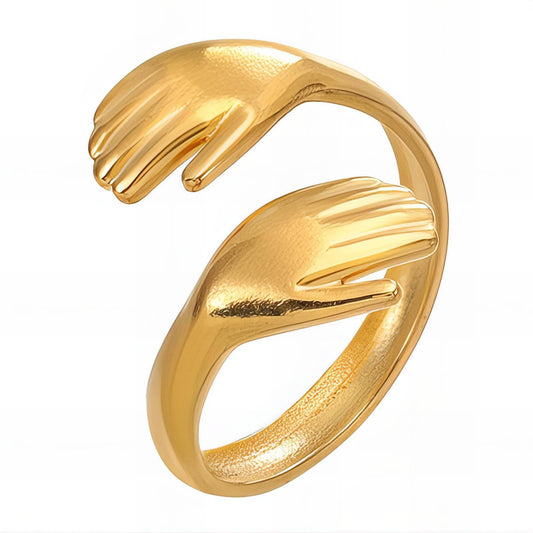 Finger Ring, 18K Gold Plated Steel