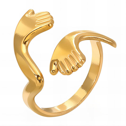 Finger Ring, 18K Gold Plated Steel