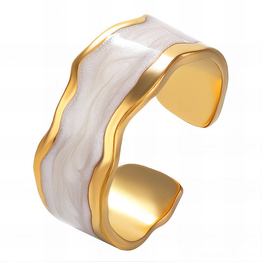 Finger Ring, 18K Gold Plated Steel