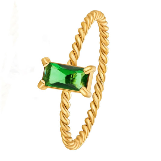 Finger Ring, 18K Gold Plated Steel