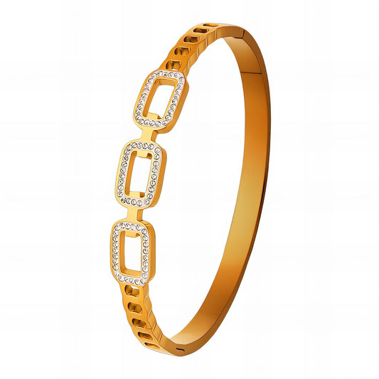 Bracelet, 18K Gold Plated Steel