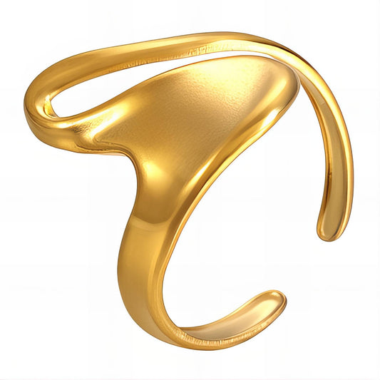 Finger Ring, 18K Gold Plated Steel