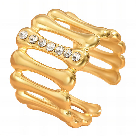 Finger Ring, 18K Gold Plated Steel