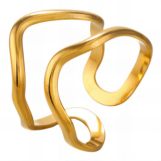 Finger Ring, 18K Gold Plated Steel