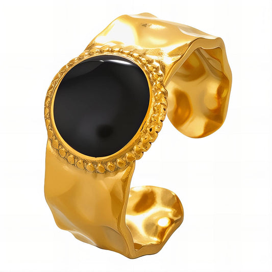 Finger Ring, 18K Gold Plated Steel