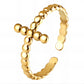 Crosses Finger Ring, 18K Gold Plated Steel