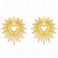 Hearts Earrings, 18K Gold Plated Steel