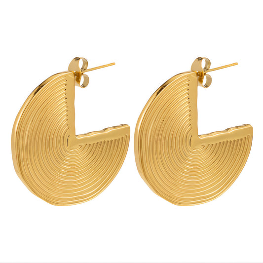 Earrings, 18K Gold Plated Steel