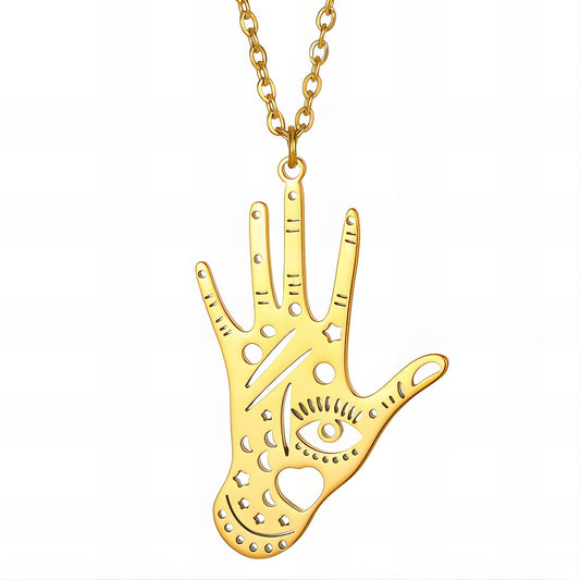 Astrology Necklace, 18K Gold Plated Steel