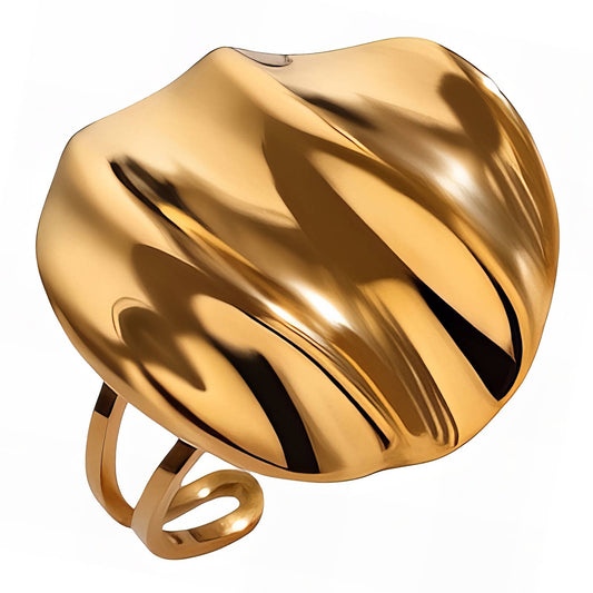 Finger Ring, 18K Gold Plated Steel