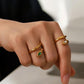 Snake Finger Ring. 18K Gold Plated Steel